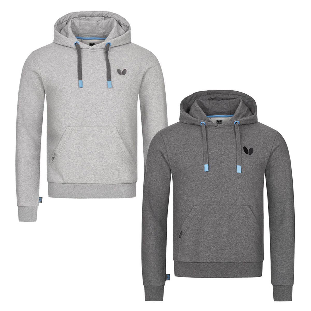 Butterfly Meranji Hoodie: Light and Dark Grey